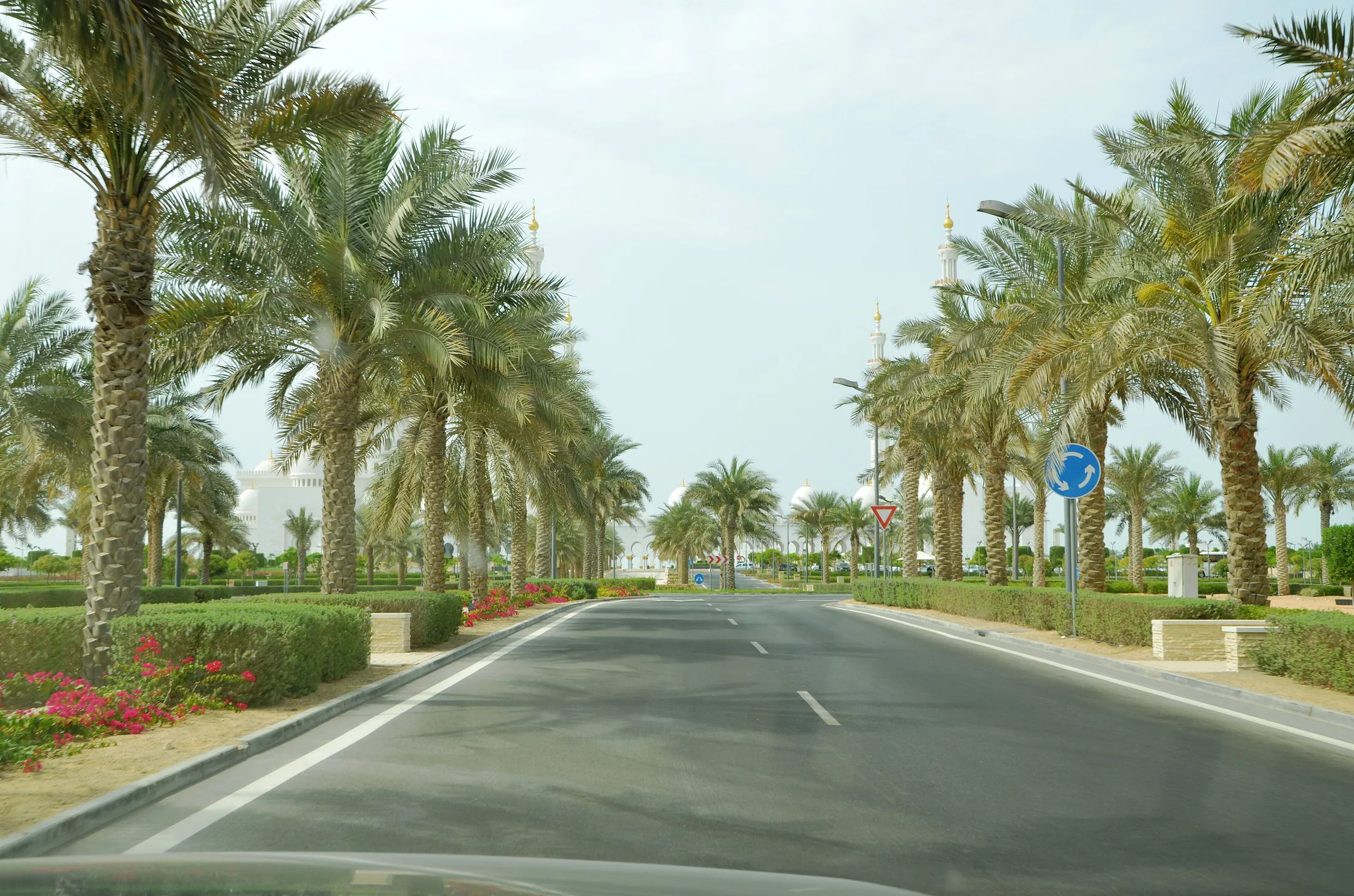 Sheikh Zayed Grand Mosque, the entrance to the parking area. in or near Abu Dhabi, UAE